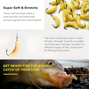 Señuelos de Pesca de Goma en Forma de Gusano, Set de Señuelos a Granel para Pesca de <span class=keywords><strong>Trucha</strong></span>, Crappie, Pan Fish, Bluegill, Agua Dulce - Product Image 2