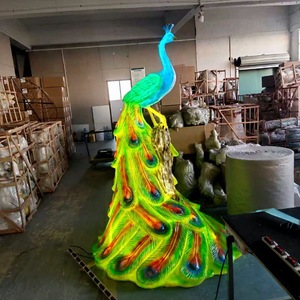 FRP Peacock Sculpture <b>Light</b> with LED Illumination for Outdoor Gardens Parks <b>Christmas</b> Landscapes and Seasonal Displays - Product Image 1