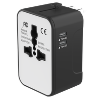 Harga Bagus oleh HHT-202 dengan 2 TYPE C Mini Travel Universal Portable Socket Charger International Adapter untuk Iphone 16