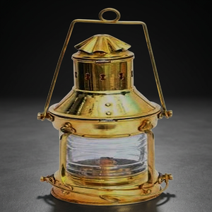 Antique Brass <b>Nautical</b> Lantern Round Metal Polished Home Decor - Product Image 1