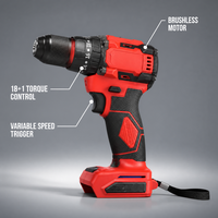 Perceuse à batterie au lithium 13 mm avec mandrin sans clé, perceuse électrique portable sans balais pour le perçage du bois et de l'acier