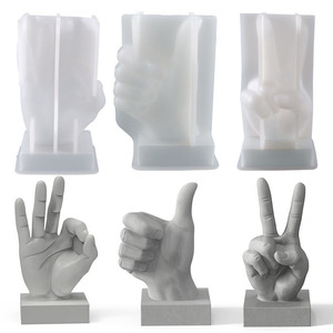 J534 Groothandel Nieuw Ontwerp Custom Luxe Siliconen Kaarsvorm 2022 Sculptuur Vinger Siliconen Mal Voor Kaars Maken - Product Image 5