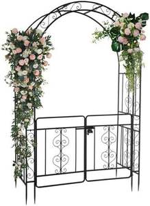 Vendita calda mobili da giardino struttura in acciaio verde arco in acciaio porte d'ingresso anteriori in ferro battuto Villa doppio cancello disegni - Product Image 5