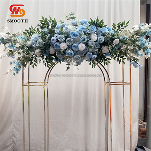 Camino de mesa de flores artificiales Rosa lavanda personalizable suave fila de flores de seda colorida decoración de boda - Product Image 1