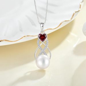 Collar con Colgante de Perla de Agua Dulce en Forma de Corazón con Cadena de Bambú de Plata de Ley 925 para Mujer, Joyería Deportiva con Piedra de Nacimiento, Marca EJARY - Product Image 4