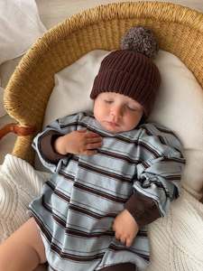 Body per Neonati OEM 100% Cotone a Maniche Lunghe, Oversize con Righe Rosa/Rosse, Morbido Abbigliamento per Bambini - Product Image 2