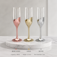 Fabricant d'origine – Verre à champagne métallisé 7 oz – Service OEM complet – Couleurs Pantone assorties – Emballage en boîte cadeau pour la vente en gros