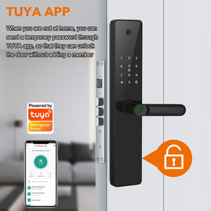Vente flash <span class=keywords><strong>Magnifique</strong></span> serrure de porte intelligente européenne Application TUYA Sécurité par empreinte digitale Serrure de porte numérique - Product Image 4