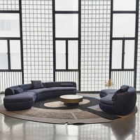 Evergo Hochwertige Luxus Gebogene Modulare Sofa-Garnitur mit Wildleder-Stoffbezug Elegantes Set für Hotel und Wohnzimmer
