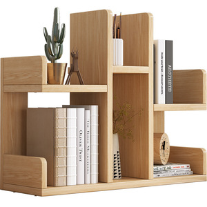 Yuka <b>Desktop</b> Bookshelf Minimalist Multi Tier Wood Office Organizer Storage Rack For Home Desk Display <b>Shelf</b> - Product Image 3