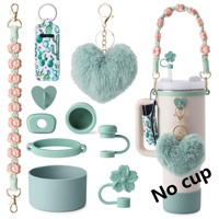 Usine Haute Qualité Réutilisable Tasse Accessoires Bouchon De Paille En Plastique Souple Mignon Tasse Manches Imitation Fourrure De Lapin Pompon Pendentif