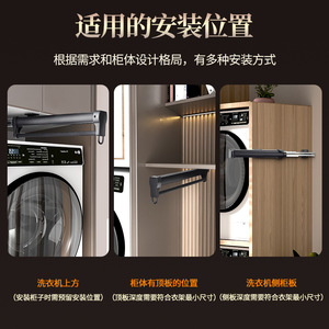 ราวแขวนเสื้อผ้าแบบยืดหดได้ แบบติดผนัง แบบดึง-ผลัก สำหรับตู้เสื้อผ้าแบบวอล์คอิน ราวตากผ้า รุ่น Y05BC - Product Image 5