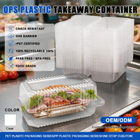 Boîte à salade jetable de couvercle d'emballage alimentaire en plastique transparent jetable avec couvercle pour sandwich à dessert