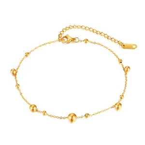 Bracelet de cheville en acier inoxydable couleur or pour femmes accessoires de plage bijoux pieds nus chaîne de jambe bracelets de cheville cadeaux