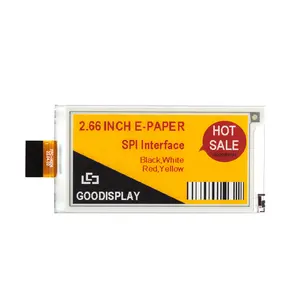 Layar epaper e-ink 2.66 inci empat warna 360x184 tampilan EPD ESL SPI hitam, putih, merah, kuning