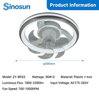 Ventilateur de plafond LED intelligent 20 pouces avec télécommande, intensité réglable en continu, pour décoration intérieure moderne de chambre à coucher – Vente chaude OEM/ODM