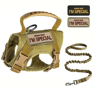 Ayarlanabilir açık taktik kedi koşum yelek tipi çekiş halat anti-ayrılıkçı Polyester köpek zinciri katı desen küçük köpek tasma - Product Image 4