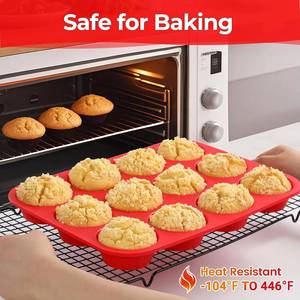 MUYULINS Factory 12/24 Cup LFGB Platinum Grade Non-Stick BPA-Free Standard Silicone Brownie Cupcake Pan Muffin <b>Tin</b> <b>Cake</b> Baking - Product Image 4