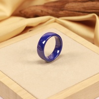 Coque de bague intelligente RFID NFC en céramique classique violette brillante personnalisée pour fiançailles et mariage