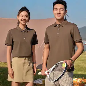 Huachao 70 kaus polo bisnis unisex, kaus polo pelindung matahari cepat kering manik-manik mercerisasi katun panjang