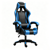 Chaise de bureau de style course automobile avec roulettes, couleur personnalisée, réglable en hauteur, dossier haut, inclinaison supérieure