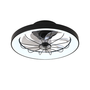 Modern 52-Inch Black LED Ceiling <b>Fan</b> Lamp 6 Blades Decorative High Chandelier <b>Remote</b> Control USB Gas Outdoor RV Ready - Product Image 2