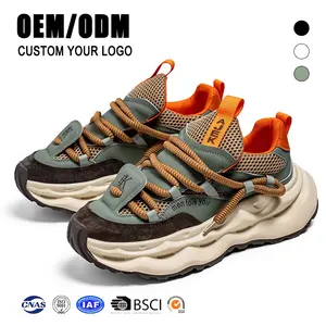 MNV Wholesale Custom Men Fashion Platform Shoes Lace Up Front Mesh Chunky Sneakers for Men