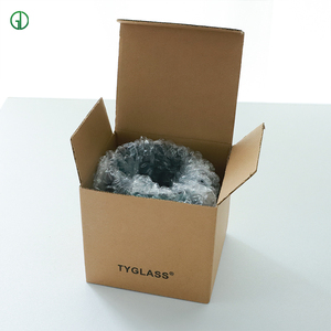 أكواب قهوة زجاجية ملونة من البورسليكات سعة 340 مل، قابلة لإعادة الاستخدام بجدار واحد، شفافة مع شعار مخصص - Product Image 6