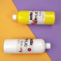 Peinture acrylique à base d'eau non toxique 500 ml, haute couvrance, lot de 36 couleurs pour artistes, dessin, verre, papier, toile