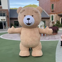 Efun-Mascotte d'ours gonflable de Ted, costume de mascotte de dessin animé d'ours gonflable pour adulte, costume de poupée, couvre-chef en peluche à vendre, 1 quantité minimale de commande