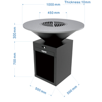 Barbecue d'extérieur en acier Corten avec foyer au gaz et chauffage sans fumée pour patio, jardin et fêtes en plein air