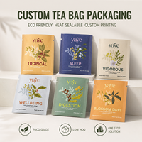 Custom Eco Friendly Kraft Paper Tea Sachet Bag With PLA Heat Sealable Biodegradable Packaging