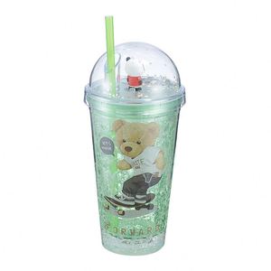 ถ้วยใส่การ์ดปักเลื่อมพลาสติกสองชั้นแบบใหม่ถ้วยใส่เครื่องดื่มรูปการ์ตูนสำหรับนักเรียนภูมิทัศน์ขนาดเล็กที่สร้างสรรค์ - Product Image 5