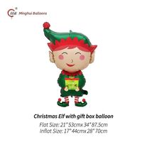 Ballon en aluminium de Noël motif dessin animé pour fête de fin d'année, gonflable à l'hélium