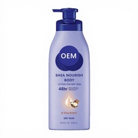 Lotion corporelle personnalisée en usine pour peaux sèches, à l'acide hyaluronique et au beurre de karité, hydratation intense 200ml, 48 heures, hydratant longue durée pour femmes