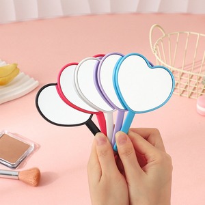 Mini Heart Shape Handheld Cosmetic Mirror Single Sided <b>Pocket</b> Makeup Mirror Custom Logo Promotional Gift for Women - Product Image 2