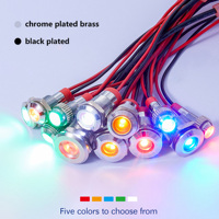 Luz indicadora metálica LED de 6mm, 8mm, 10mm, 12mm, 16mm, 19mm, 22mm, lámpara de señal impermeable de cabeza plana de acero inoxidable, luz piloto de alimentación