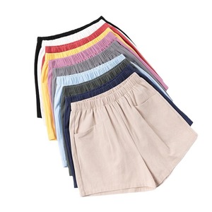 Women's High Waisted Cotton Linen Shorts Summer Loose Fit Breathable Casual Plus Size Wide Leg Pants - Product Image 5