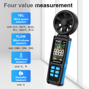 Teste automático Mini Anemômetro Digital 0.8-30 m/<span class=keywords><strong>s</strong></span> Temperatura do ar Medidor de velocidade do vento 0.01 Resolução-20 ~ + 60 Material ABS Baixo - Product Image 3