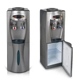 Affichage LED sol chaud et froid sur pied couleur argentée distributeur d'eau 5X67 compresseur danfu refroidisseur d'eau de refroidissement avec armoire