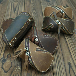 Étui à clés créatif Andong en cuir Crazy Horse rétro avec fermeture éclair, porte-cartes et porte-clés de voiture, pour hommes et femmes - Product Image 4