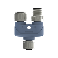Konektor Adaptor M12 A-code Y-W Splitter 5 Pin untuk Kotak Sensor Aktuator Otomasi Pabrik, Pemasok Konektor Plc