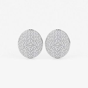 Élégantes boucles d'oreilles à trois pierres en diamant de laboratoire rond de 1,5 carat avec éclat brillant, bijoux de luxe éthiques pour femmes - Product Image 4