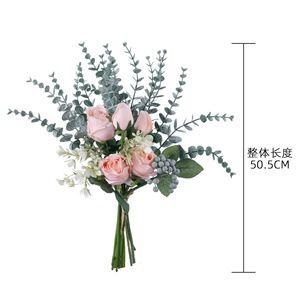ช่อดอกกุหลาบประดิษฐ์ CallaFloral สีชมพูพีช สำหรับตกแต่งงานแต่งงาน ตกแต่งภายในบ้าน จัดแจกัน - Product Image 4