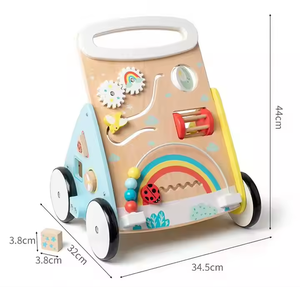 Hot Sale Children's Multi-function Wooden Baby Push Walker Juguetes with 4 Wheels Toddler Pull Learning Activity for Boys Girls - Product Image 6