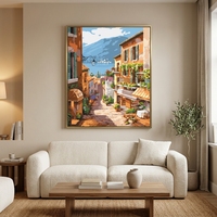 Peinture par numéros pour adultes, paysage côtier encadré, kit de peinture acrylique DIY sur toile imprimée 40x50cm, décoration murale