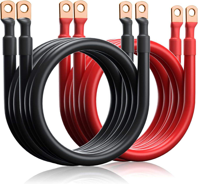 Battery Cable 2AWG 4AWG 6AWG Oxygen Free Copper Power Inverter Wire for Car Marine Solar RV Motorcycle