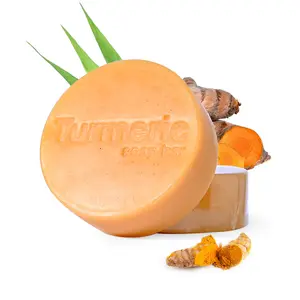 Vente en gros de savon de toilette en forme de Turmeric biologique naturel, nettoyage en profondeur, Anti-acné, barre de Tumeric fait à la main, pour blanchiment de la peau