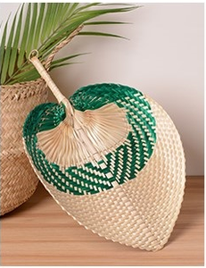 Bamboo Sea Grass Flower Style Handmade Eco-Friendly Wedding Home Decoration Business <b>Gift</b> Hand Fan - Product Image 2