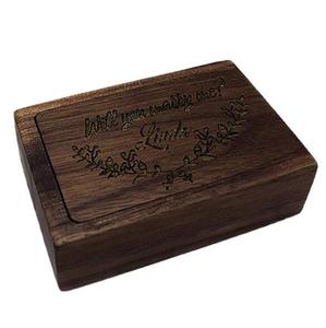 Boîte à bijoux de rangement en bois Boîte à bagues de mariage en bois <span class=keywords><strong>vintage</strong></span> Boîte à bagues d'échange de cérémonie - Product Image 6